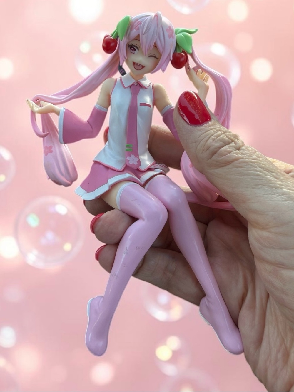 Anime Figure Hatsune Miku Sakura Miku Ver Noodle Stopper Figure Sitting CFM